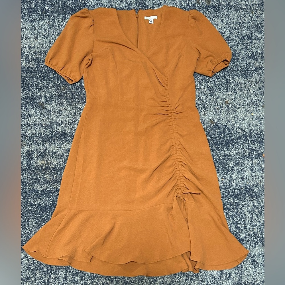 cato rushed dress rust orange